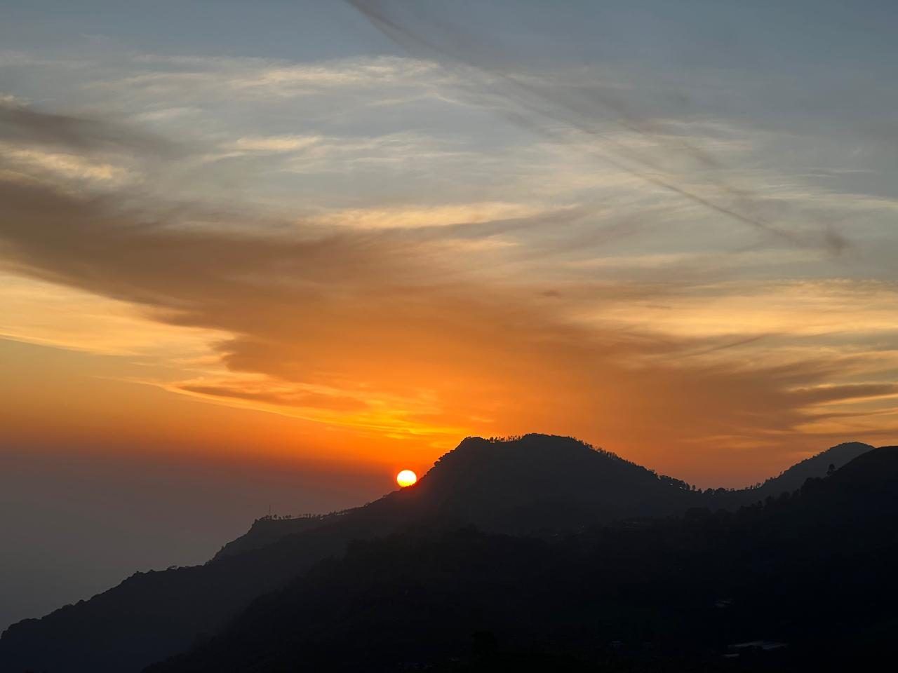 Sunset over the Nilgiri mountains