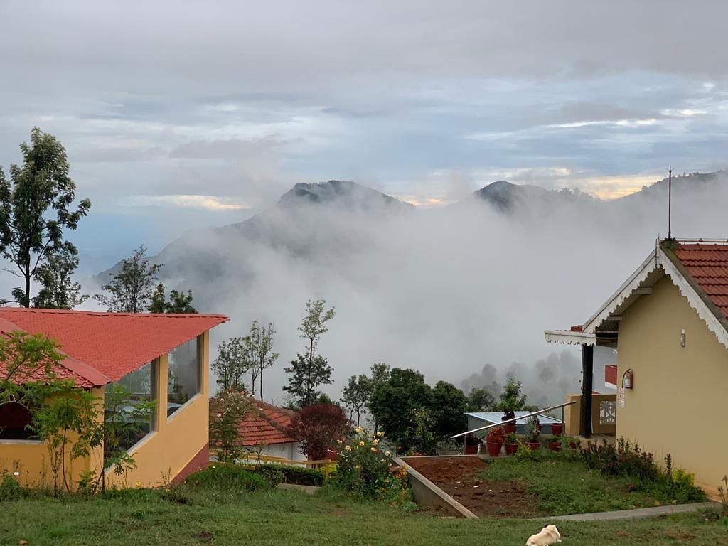 Clouds drifting over the Mountain Top Clinic in the Nilgiris