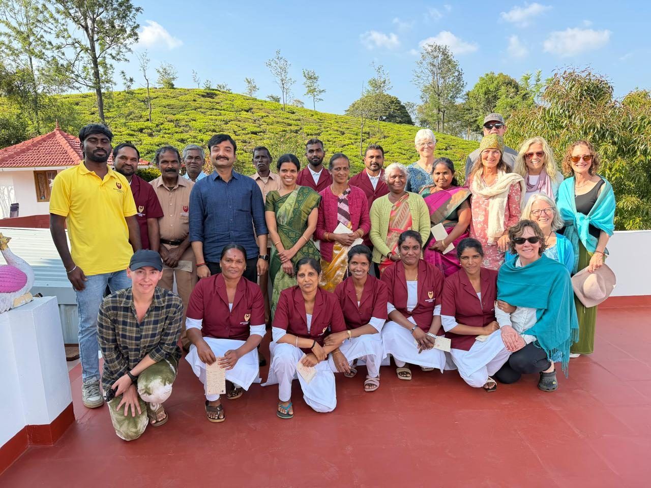 Students and staff gathered together at the Mountain Top Clinic